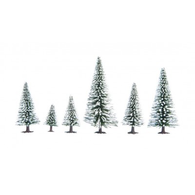 SNOWY FIR TREES , 10 PCS , 5-14 CM HIGH - NOCH
